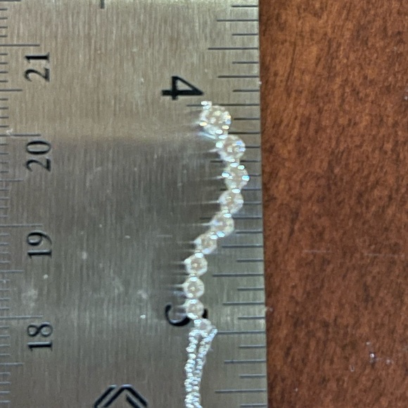 Lovely Natural Diamond and Solid 14k White Gold Journey Pendant Necklace - Picture 6 of 8